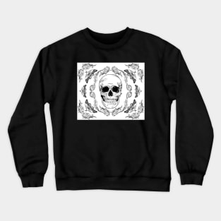 Filigree skull black and white Crewneck Sweatshirt